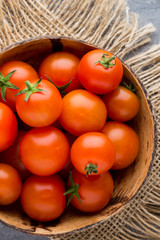 Tomato on the gray background.