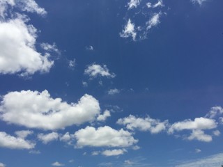 Obraz premium closeup blue sky with smoky cloud is moving on the sky,feel like abstract art painting with oil color on canvas.