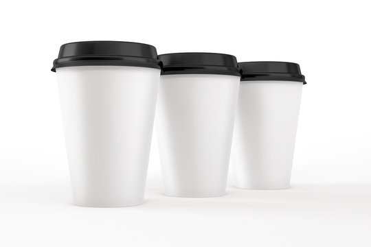 Paper cups of coffee mockup