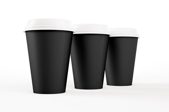 Paper cups of coffee mockup