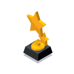 Isometric trophy star icon