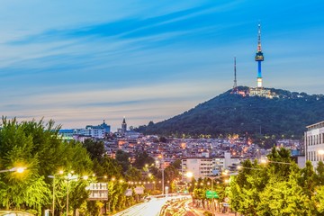 itaewon city skyline in seoul korea
