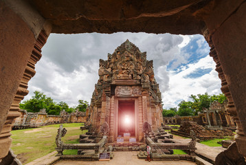 Panomrung ancient stone castle, famous place for historical travel in Buriram Thailand