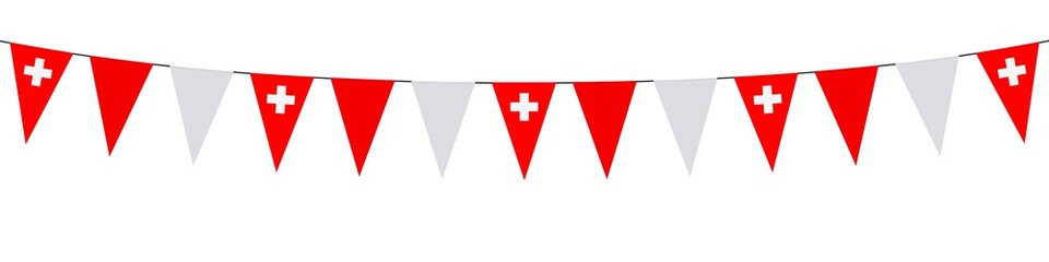Obraz premium Banner. Garlands, pennants, Switzerland