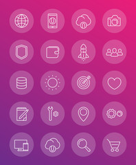 Thin line web icons pack