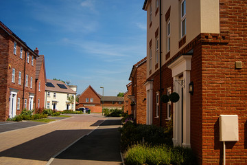 New houses in Britain. Street view