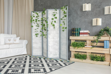Room with room divider