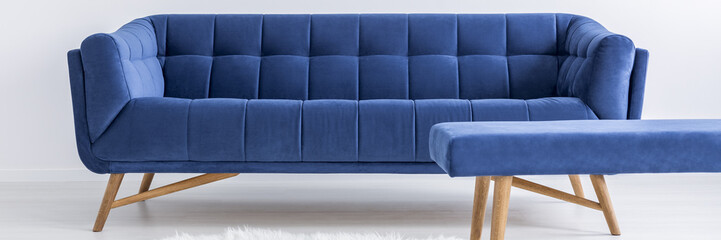 Blue sofa and table