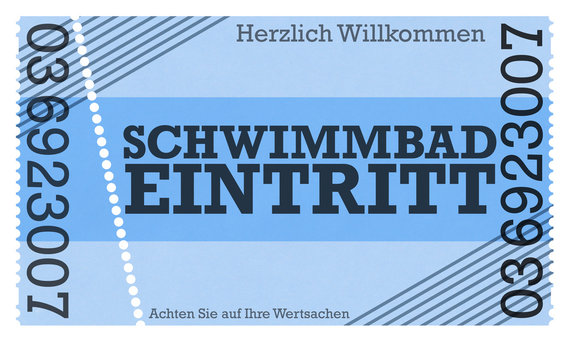 Schwimmbad Ticket / Vintage Design Retro Style Classic Ticket - Ticket Shop - Webshop / Online-Shop /