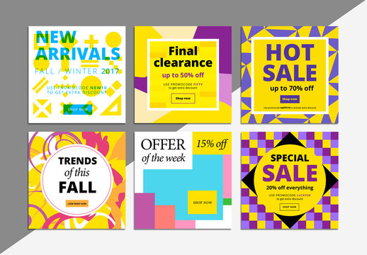 6 Square Patterned Social Media Commerce Layouts 4