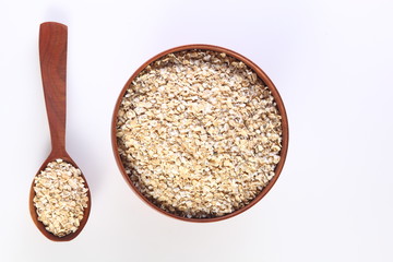 oatmeal on white background