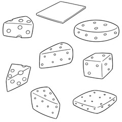 vector set of cheese