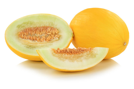 Honigmelone geschnitten Früchte Frucht Obst Sommer Freisteller freigestellt isoliert