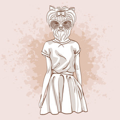 Vector sketch of elegant dog