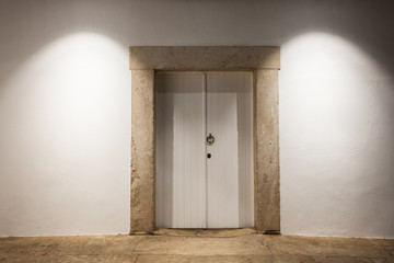 White wooden door