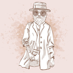 Vector sketch of elegant dog