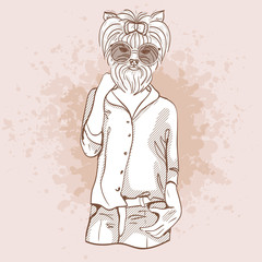 Vector sketch of elegant dog