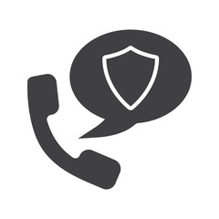 Phone communication security glyph icon