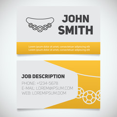 Business card print template with necklace logo