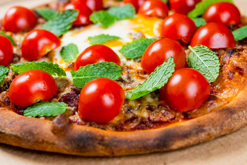 tasty pizza on a the table
