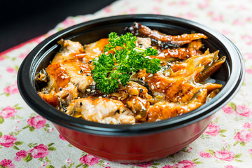 japanese food eel Chirashi Rice Bowl