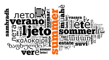 Obraz premium Word Summer in different languages
