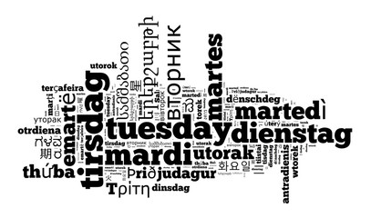 Word Tuesday in different languages