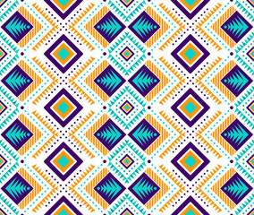 Aztec style seamless pattern with tribal ornament. Ornamental ethnic background collection. Can be used for fabric prints, surface textures, cloth design, wrapping. EPS 10 vector illustration.