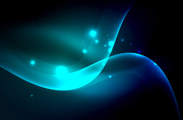 Smoky glowing waves in the dark