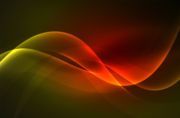 Smoky glowing waves in the dark