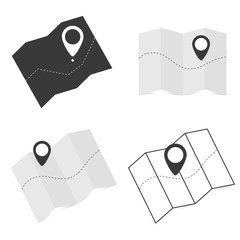 map icon with pointer set illustration