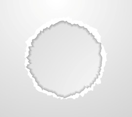 Abstract circle torn paper edge background