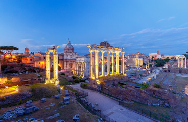 Fototapeta premium Rome. Roman Forum at sunset.