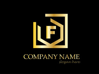 Fototapeta premium Abstract letter F vector logotype. Hexagon simple logo design templat