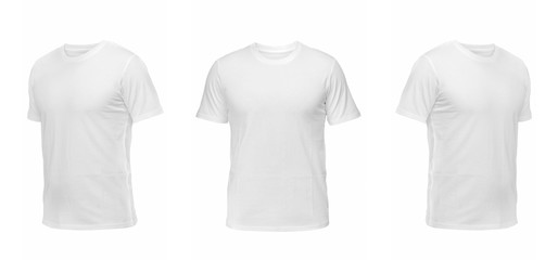 set of t-shirts isolated on white background