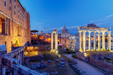 Naklejka na ściany i meble Rome. Roman Forum at sunset.