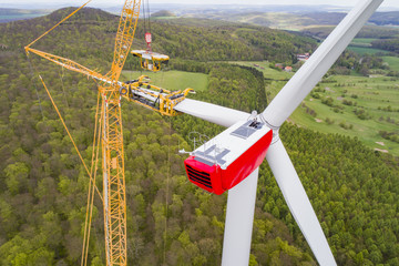 Aufbau eines Windrades, Windkraftanlage