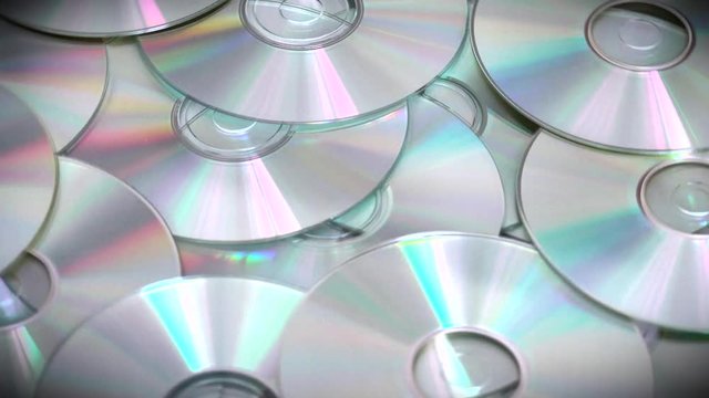 Macro Compact Optical cd or Dvds Disks Rotating
