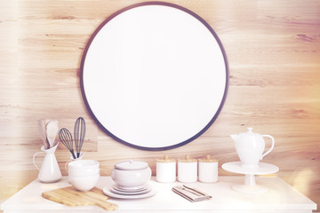 Kitchen table round poster toned