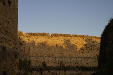 Shadow play on castle wall