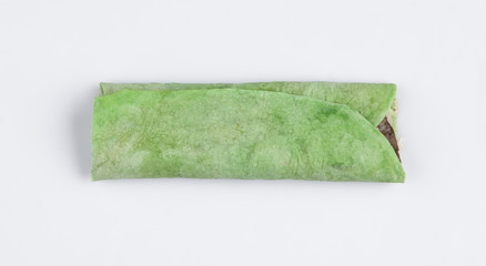 lavash of green dough isolated on white background