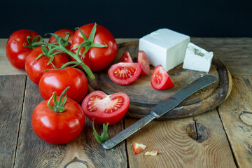 tomatoes and white greek cheese