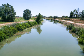 picturesque canal d'Arles a Fos in France
