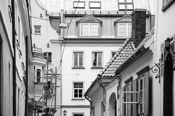 residential houses in old town of Riga city