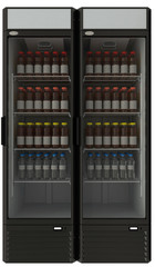 Frigorifero, espositore, scaffale bibite bottiglie senza etichette