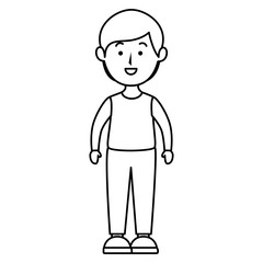 young man avatar character vector illustration design
