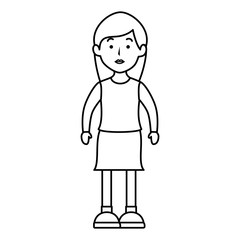 beautiful and young woman character vector illustration design