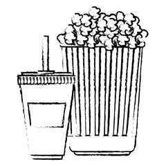 pop corn with soda isolated icon vector illustration design