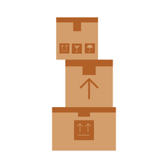 pile boxes carton delivery icon vector illustration design