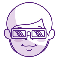 young man with glasses 3d vector illustration design